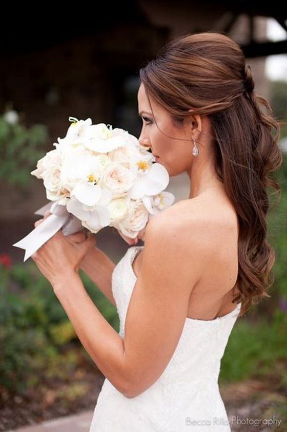 peinado sencillo y largo para la boda
