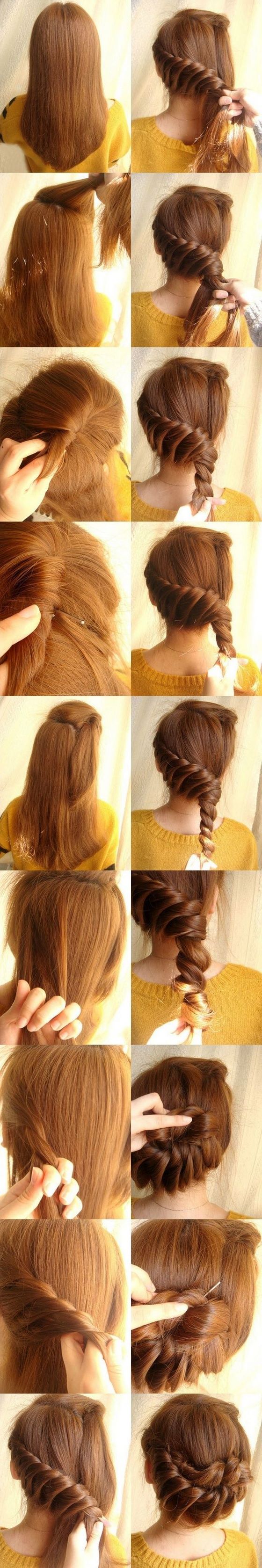 peinando trenza lateral recogida paso a paso