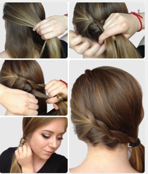trenza con coleta para el colegio