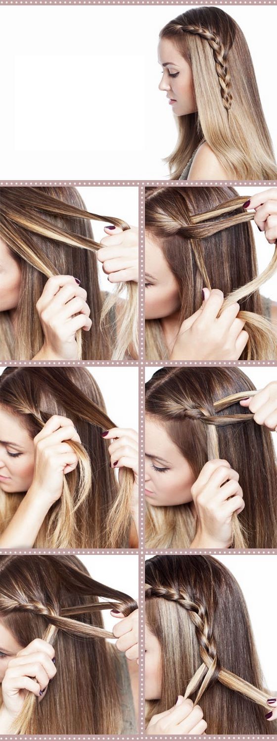trenza junto con pelo lizo