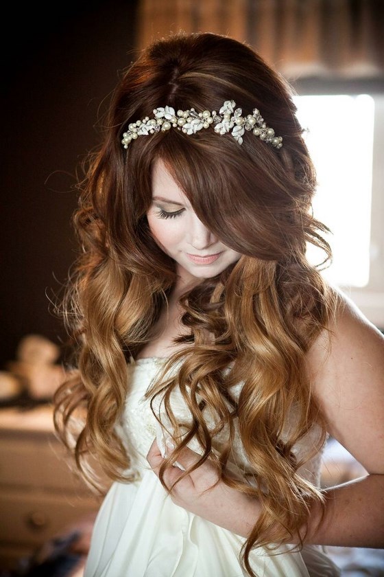 cabello ondulado para fiesta de 15