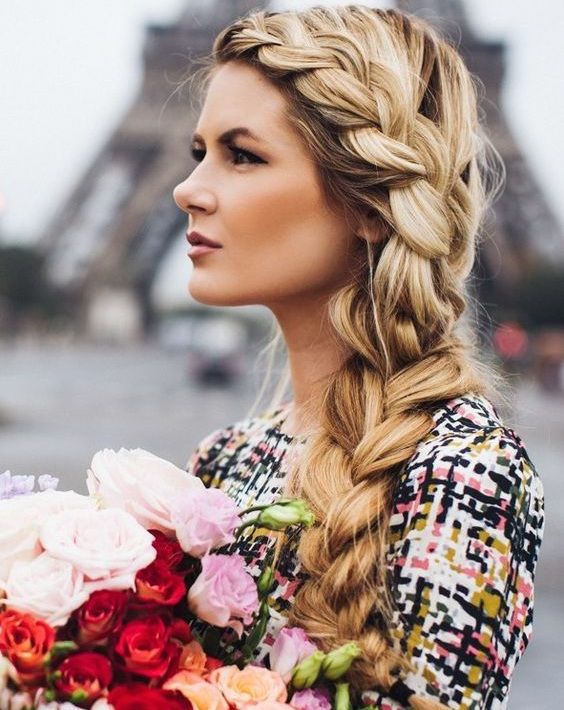 peinado con trenza pelo largo