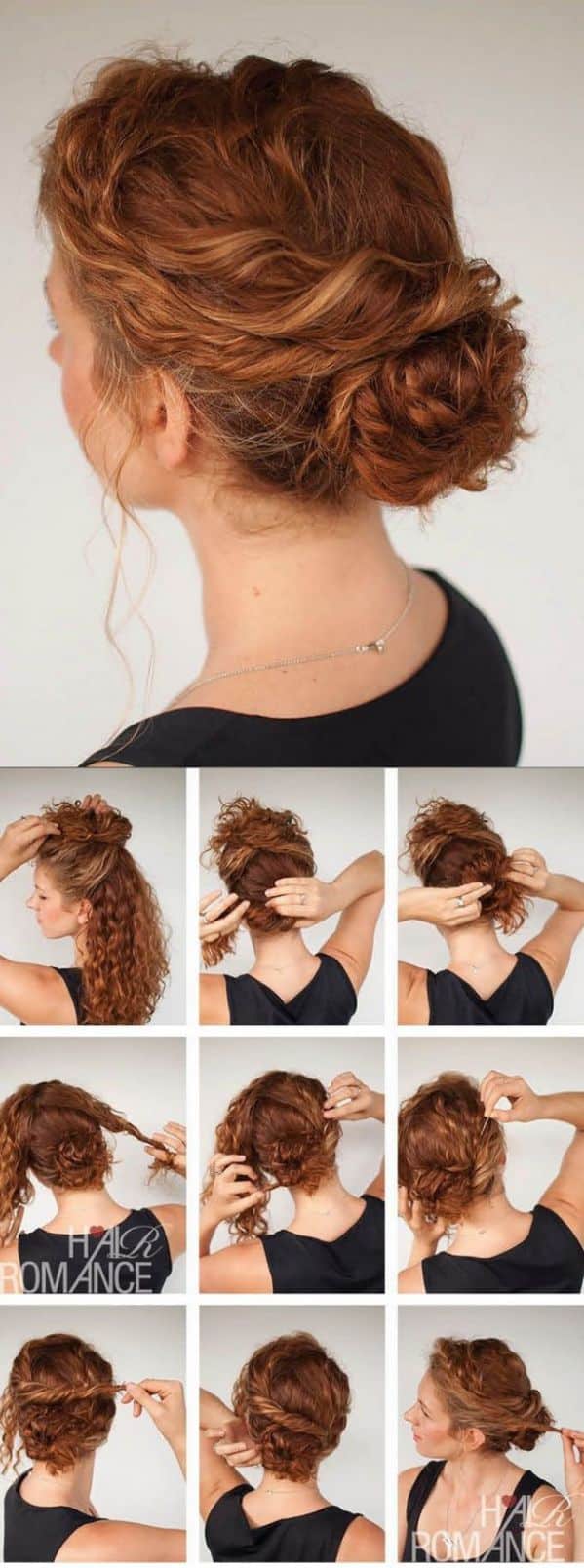 peinado recogido para cabello rizado