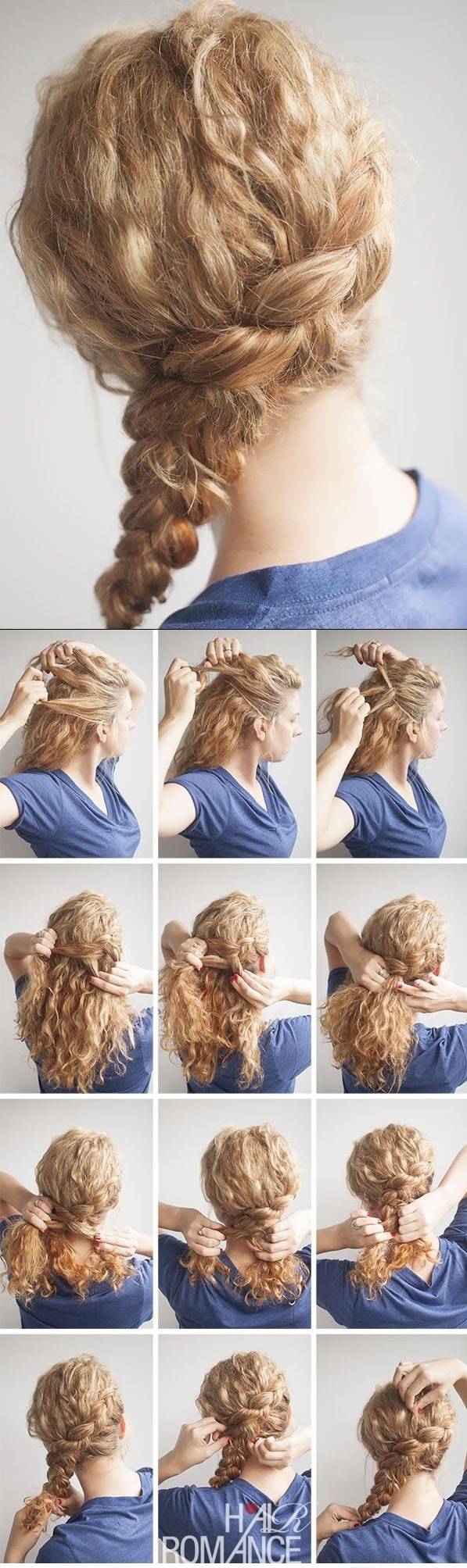 trenza lateral cabello rizado