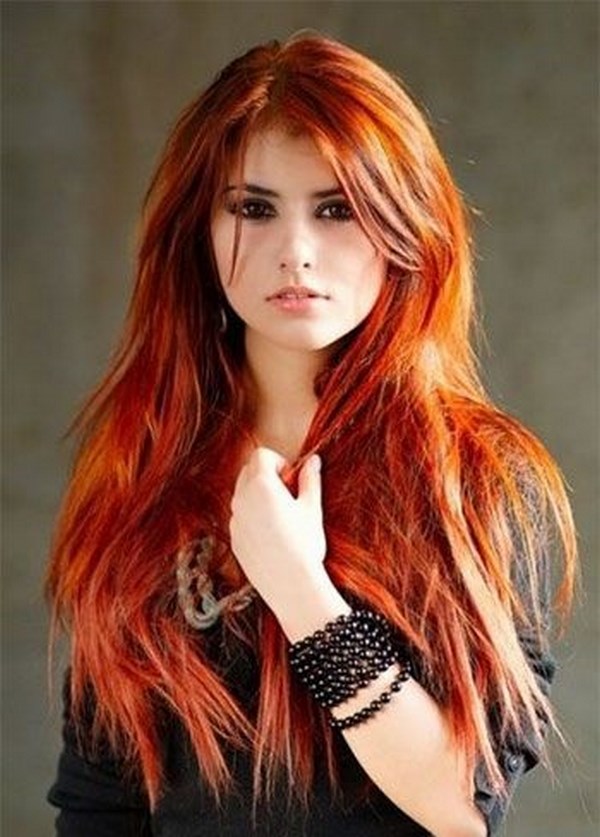 cabello largo tinturado