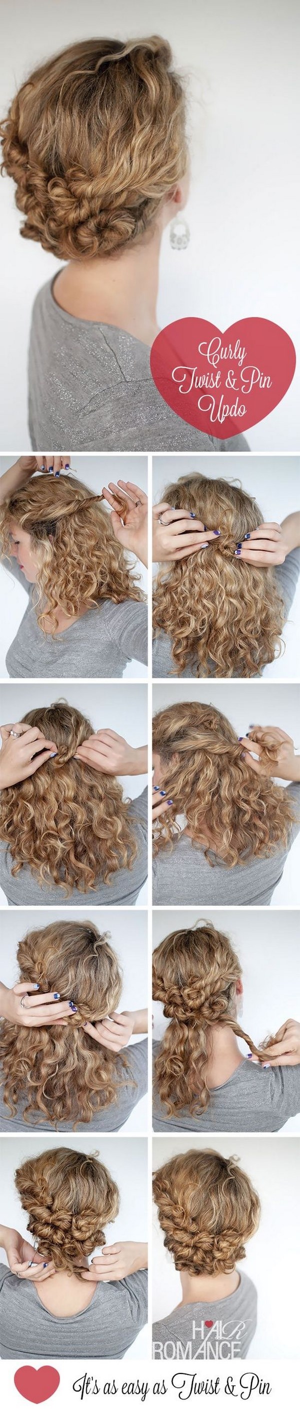 peinado recogido para cabello con rizos