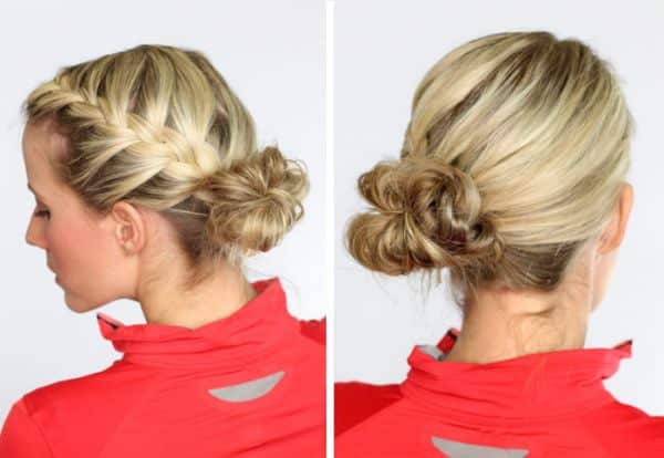moño deportivo cabello corto
