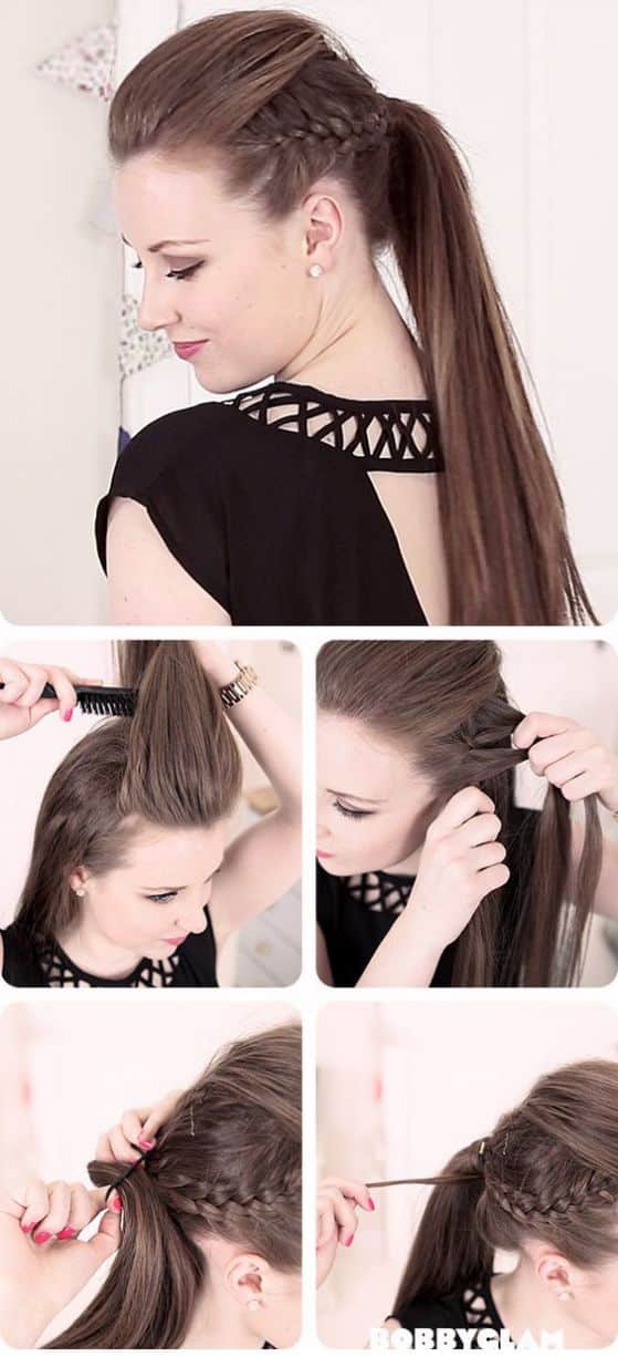 trenzas laterales cabello rock and roll