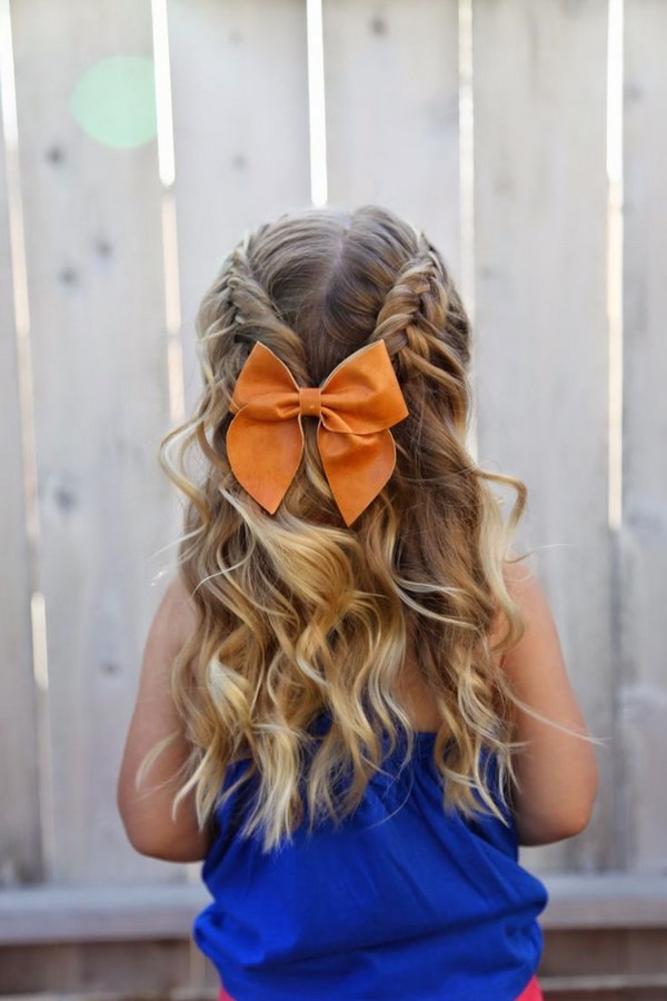 trenzas y cabello ondulado para niñas