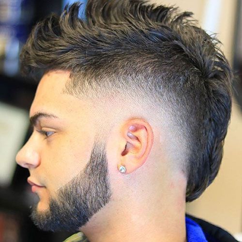 Pelo Liso Corte De Cabello Mohicano Hombre Mullet Corte De Cabello